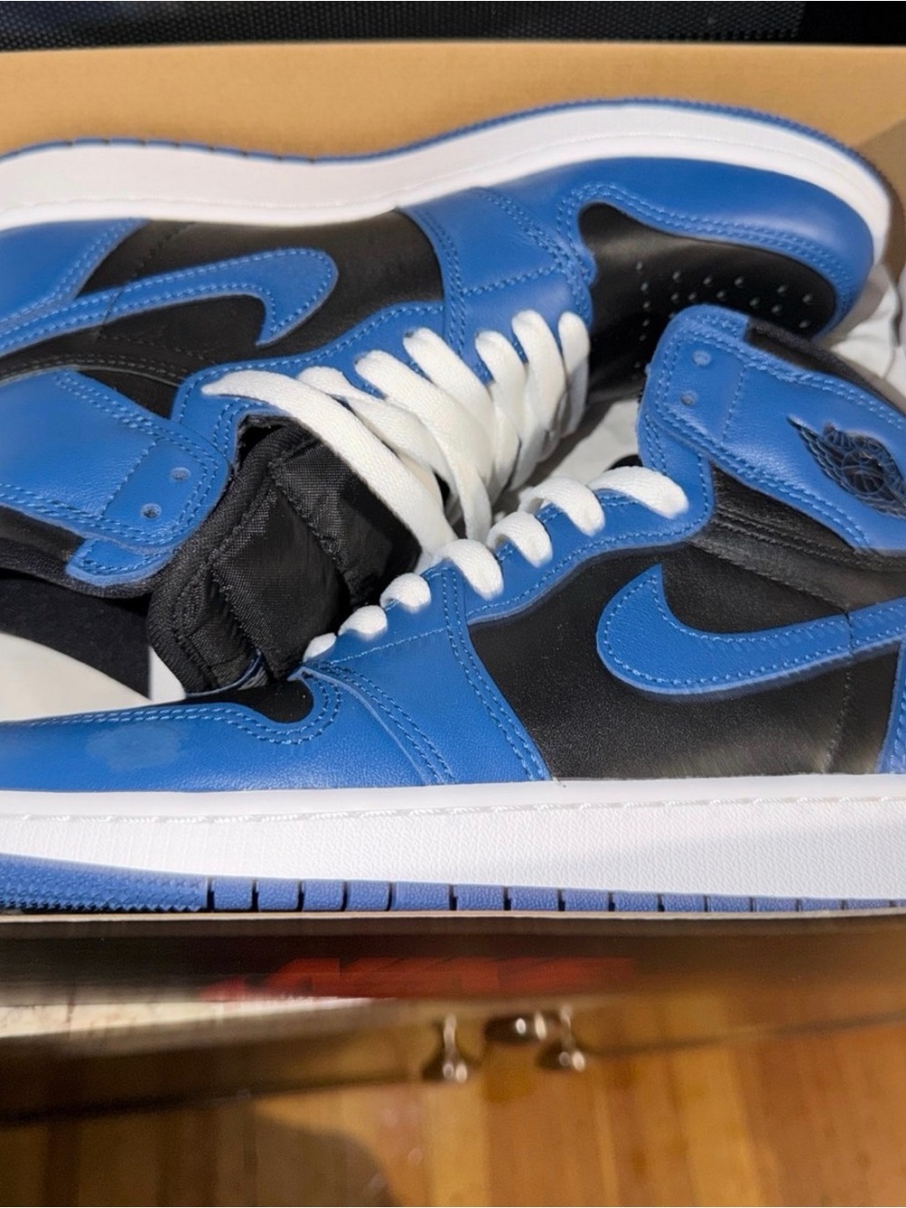 Nike Air Jordan 1 Mid kids size 6- Black/Blue with White Accents